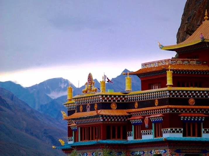 Kaza Sakya Monastery overlooking the Spiti Valley. Kaza is the seat of the regional government. The monastery serves nine villages. The Dalai Lama inaugurated this monastery in 2009. Photo copyright Arunava Ghose, 2011