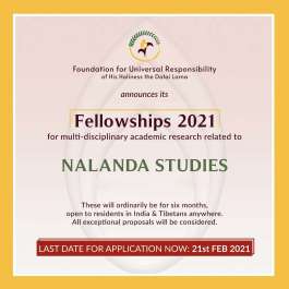 Call for Proposals for Dalai Lama Fellowships for Nalanda Studies