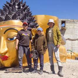 Installation of Shakyamuni Buddha Statue on Sacred Tuvan Mountain Begins