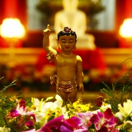 A Vesak Ritual - Bathing the Buddha