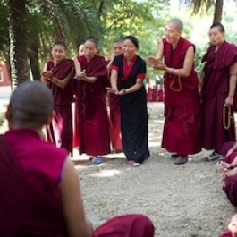 Nuns in Dharamsala Participate in Winter Debate before the Dalai Lama