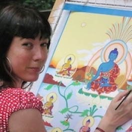 Painting the Eight Auspicious Symbols for the Dalai Lama