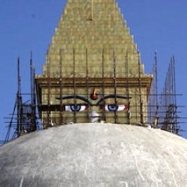 Reconstruction of Boudhanath Stupa in Kathmandu Nears Completion