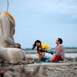 Drought Reveals Lost Buddhist Temple in Thailand