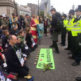 Extinction Rebellion Buddhists Face off with Authorities in London