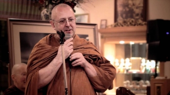 Ajahn Brahm, expelled from the Thai Forest Order in 2009, followed the Buddha's lead and ordained several women at his monastery. From YouTube.com.