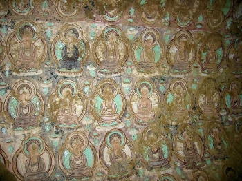 Bezeklik Caves of Pure Land Buddhas, Turpan. From Wikimedia.