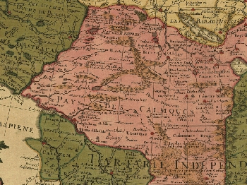 This map fragment shows part of the Kalmyk Khanate, 1706 (Map Collection of the Library of Congress: 
