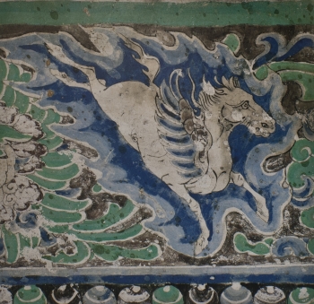Western Xia winged horse in cloud in Cave 10, Yulin Caves. Wikimedia Commons.