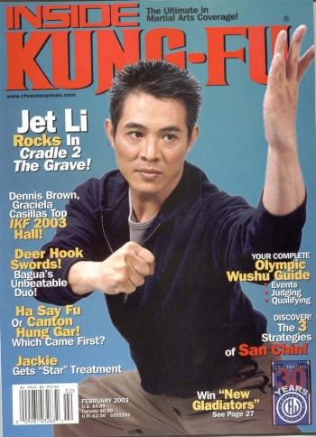 Jet Li poses for a 2003 cover of 