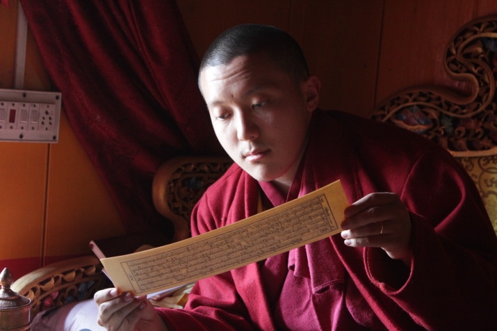Dilgo Khyentse Yangsi Rinpoche Reading. By Tenzing Rikksang. From Dharma Eye