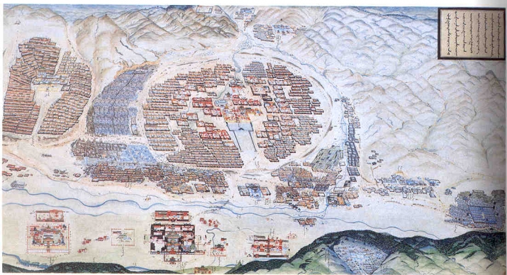 Jügder. “The capital Ikh Khüree,” 1912. Bogd Khan Palace Museum, Ulaanbaatar. From Uranchimeg Tsultem