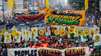 People’s Climate rally in New York on 21 September 2014. From CNN.com.