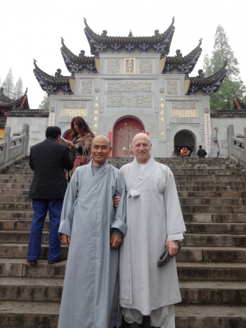 Ven. Dae Bong with Ven. Zhong Xue at Nanhua Temple in China. From Ven. Dae Bong.