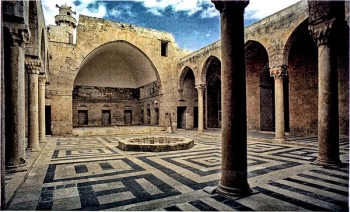 Courtyard of Madrasa al-Firdaus, Aleppo, 1235-41. From sonocarina.wordpress.com