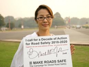 Michelle Yeoh, a supporter of the Make Roads Safe campaign. From michelle-yeoh.org