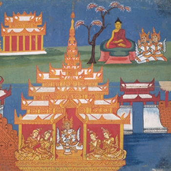 Detail of a cosmology manuscript, Burma (Myanmar). Late 1800s. From the British Museum
