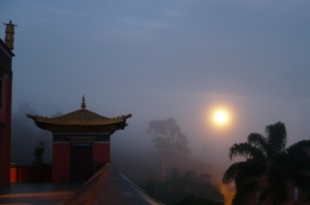 Odsal Ling Temple in the mist. From blogsattva.wordpress.com