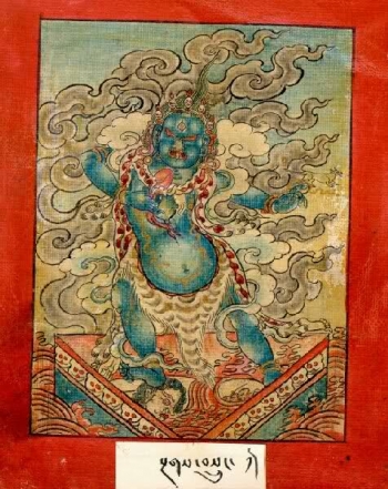 “Tsakali” (ritual card) depicting the “mamo” Ekajati. From amuletforums.com