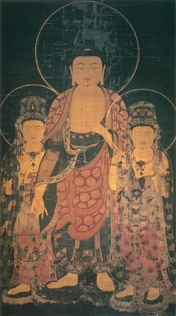 Amitabha triad, Senju-ji, Japan. Late Goryeo period (918–1392). From commons.wikipedia.org