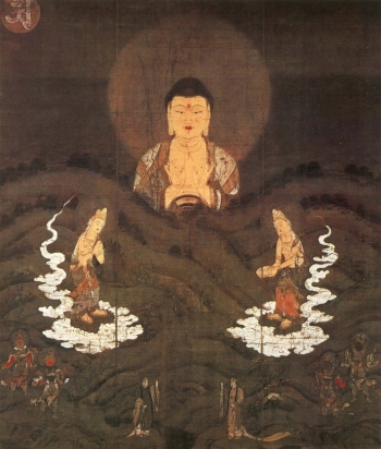 Amitabha and attendants descending 