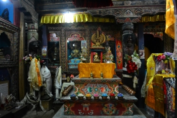 Main shrine room at Braga Gompa