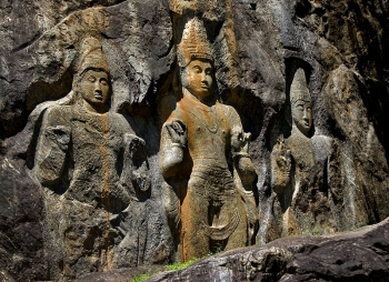 Bodhisattva carvings at Buduruwagala, Sri Lanka. From Sean Mós