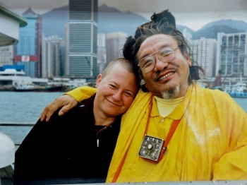 In Hong Kong with Karma Tharchin Rinpoche, a Kagyu/Nyingma tertön who told Ani she was one of his lineage holders. From Ani Zamba