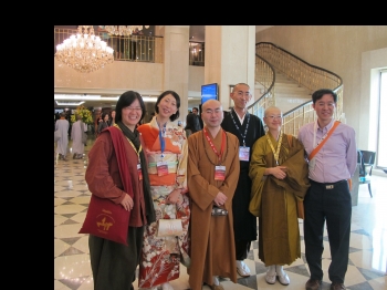 Delegates from Taiwan and Japan: Ms. Christie Yu-Ling Chang of Sakyadhita International (1st left), Rev. Myosei Midorikawa of Tokyo (2nd from right)