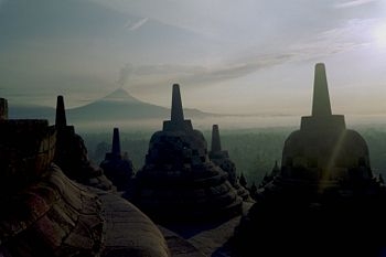 Pagodas at Borobudur, Indonesia