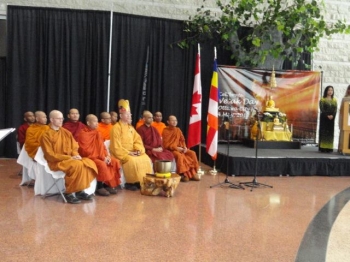 Buddhist monks at the function on May 4th. Photo: www.VesakInOttawa.com