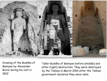 Buddhas of Bamiyan: Then and Now. From: www.parents.com