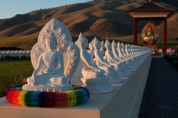 View of the one thousand Buddhas. From www.ewambbuddhagarden.org.