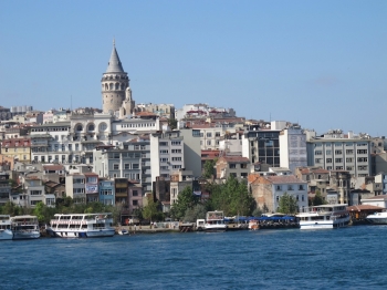 The coastline of Istanbul on the Bosphorous