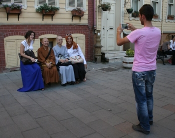 Local Turkish people often asked for photos with our monastic group members.