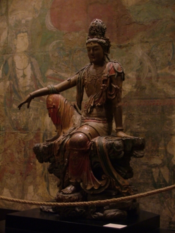 Bodhisattva Guanyin; 11th/12th century A.D.; Polychromed Wood; Chinese; Shanxi Province; Liao Dynasty (A.D. 907-1125) Nelson-Atkins Museum Collection; Kansas City, Missouri.