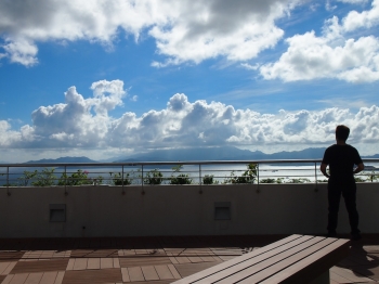 Tranquility and calm views over the South China Sea from a terrace at HKU. photo: CBH