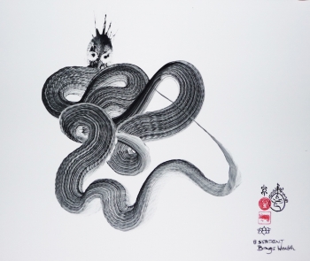 Single Stroke Serpent painting by Dorje Kirsten. From Dorje Kirsten