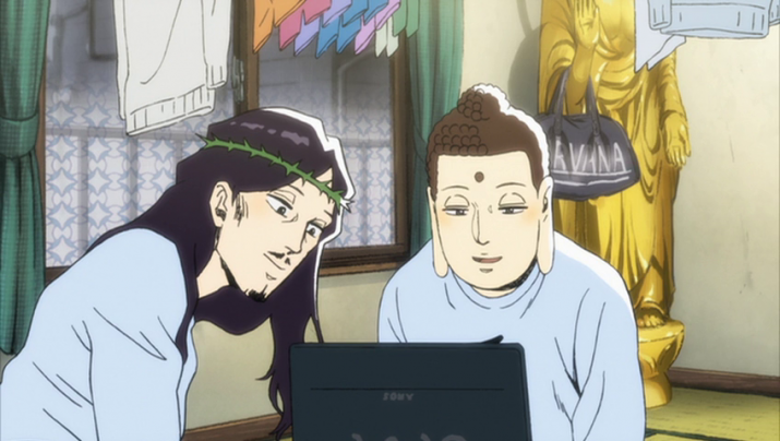 The Buddha and Jesus go online on Saint Young Men. From kronos.mcanime.net