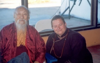 With Chagdud Rinpoche, at Khadro Ling. From shenphencholing.blogspot.com