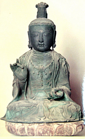 Seated statue of the bodhisattva Avalokiteshvara. From The Asahi Shimbun