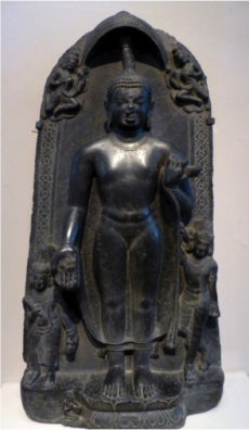 The Buddha’s descent from Trayastrimsha Heaven, from Kurkihar, Bihar, India. Pala period, c. 10th century, basalt. From Shuyin
