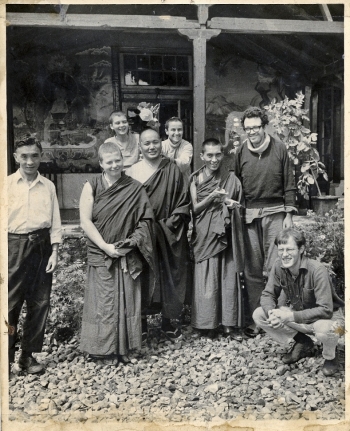 In Dharamsala, India, 1973, with Lama Yeshe and Lama Zopa. Photo courtesy Lama Yeshe Wisdom Archive