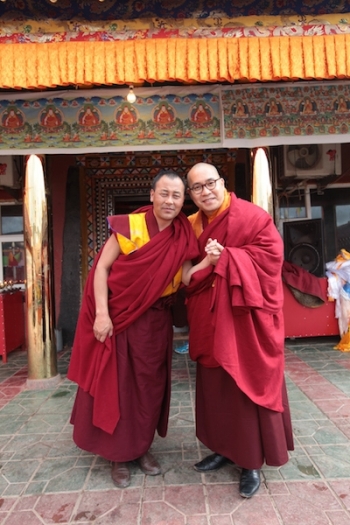 Thubten Chokgyur Rinpoche, left, Vajra Master of Swe Monastery
