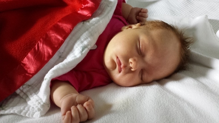 Adelaide sleeping at two months