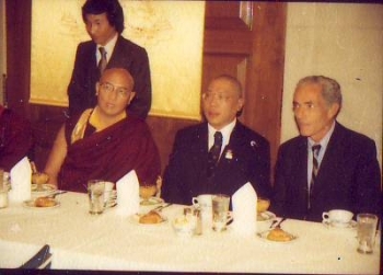 Official visit at the US Senate, with Chögyam Trungpa Rinpoche and Senator Pell of Rhode Island. Each of the senators and congressmen came to greet HH one by one. From Ngödup Burkhar