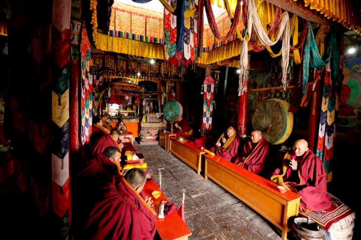 Matho monks doing puja. From Nelly Rieuf