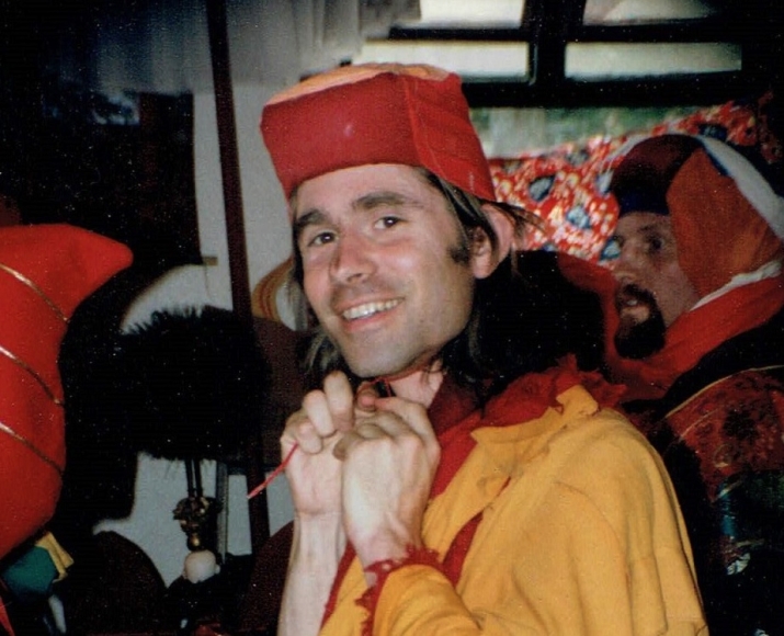At Rigdzin Ling, 1991. Wyn Fischel, dressed for a Drubchen (in 1995, he became Lama Padma Drimed Norbu). From Sally Ember