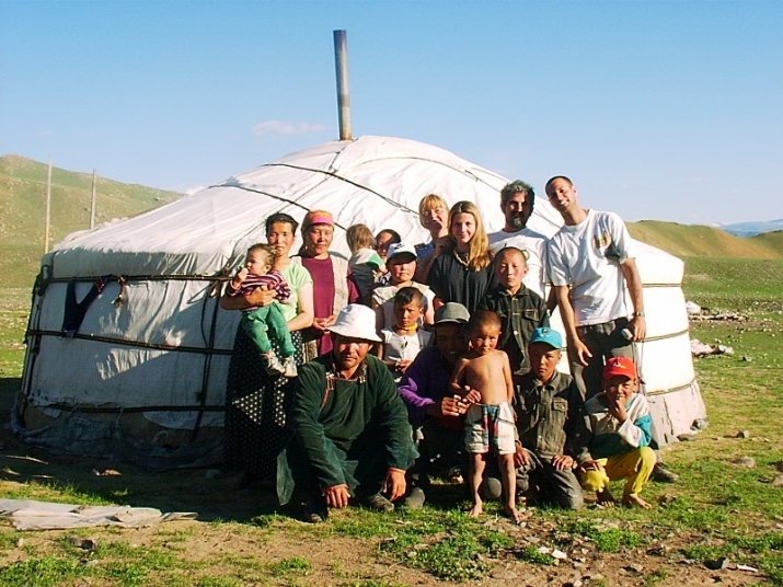 Visiting a nomad family in Mongolia, 2000