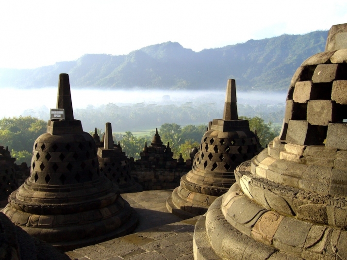 Standing atop Borobudur, in Central Java. From whc.unesco.org